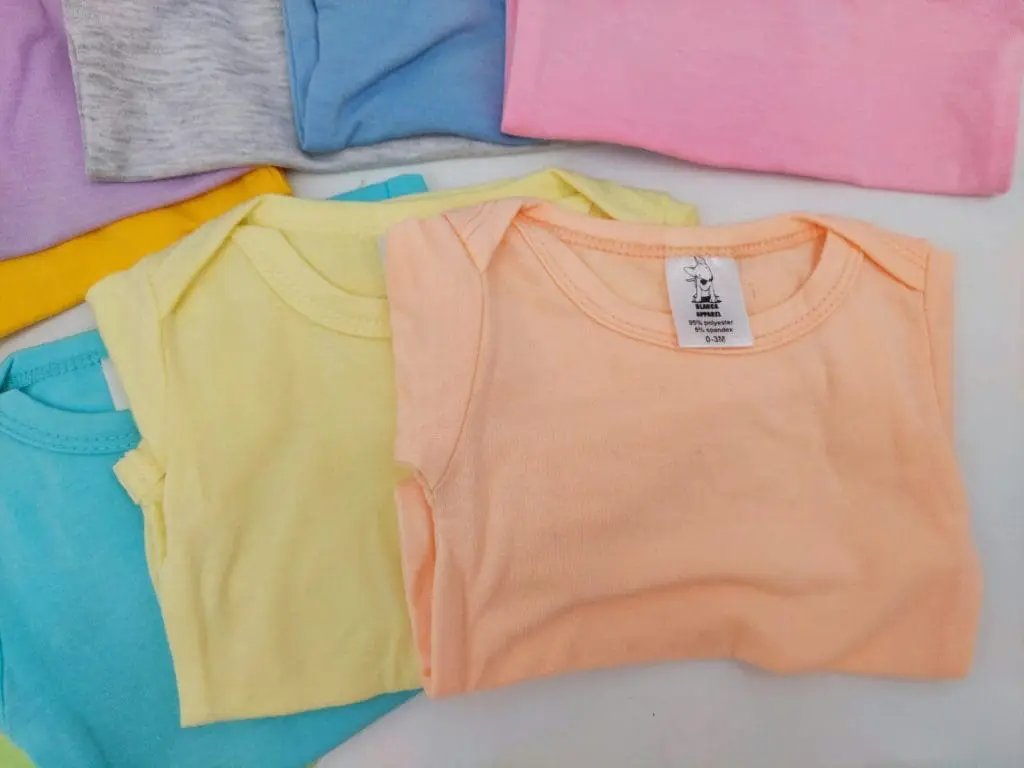 Babygrow1 Sublimation Blanks : Short Sleeved Babygrow/Body Vest