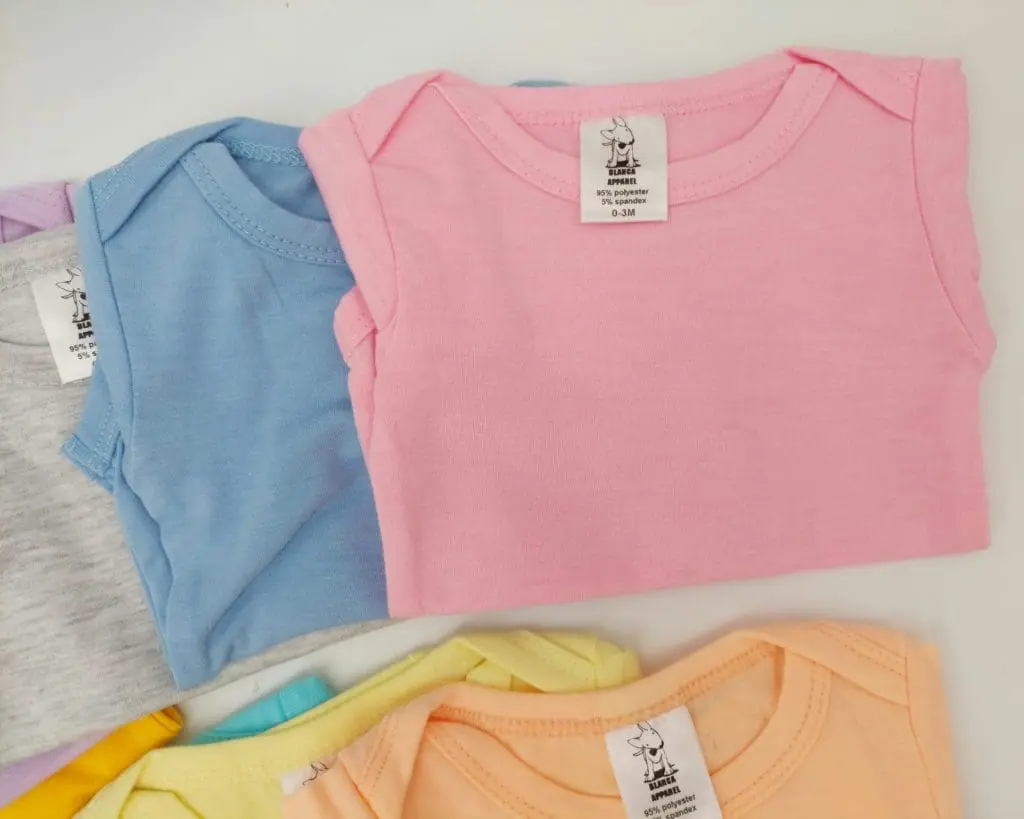 Babygrow3 Sublimation Blanks : Short Sleeved Babygrow/Body Vest