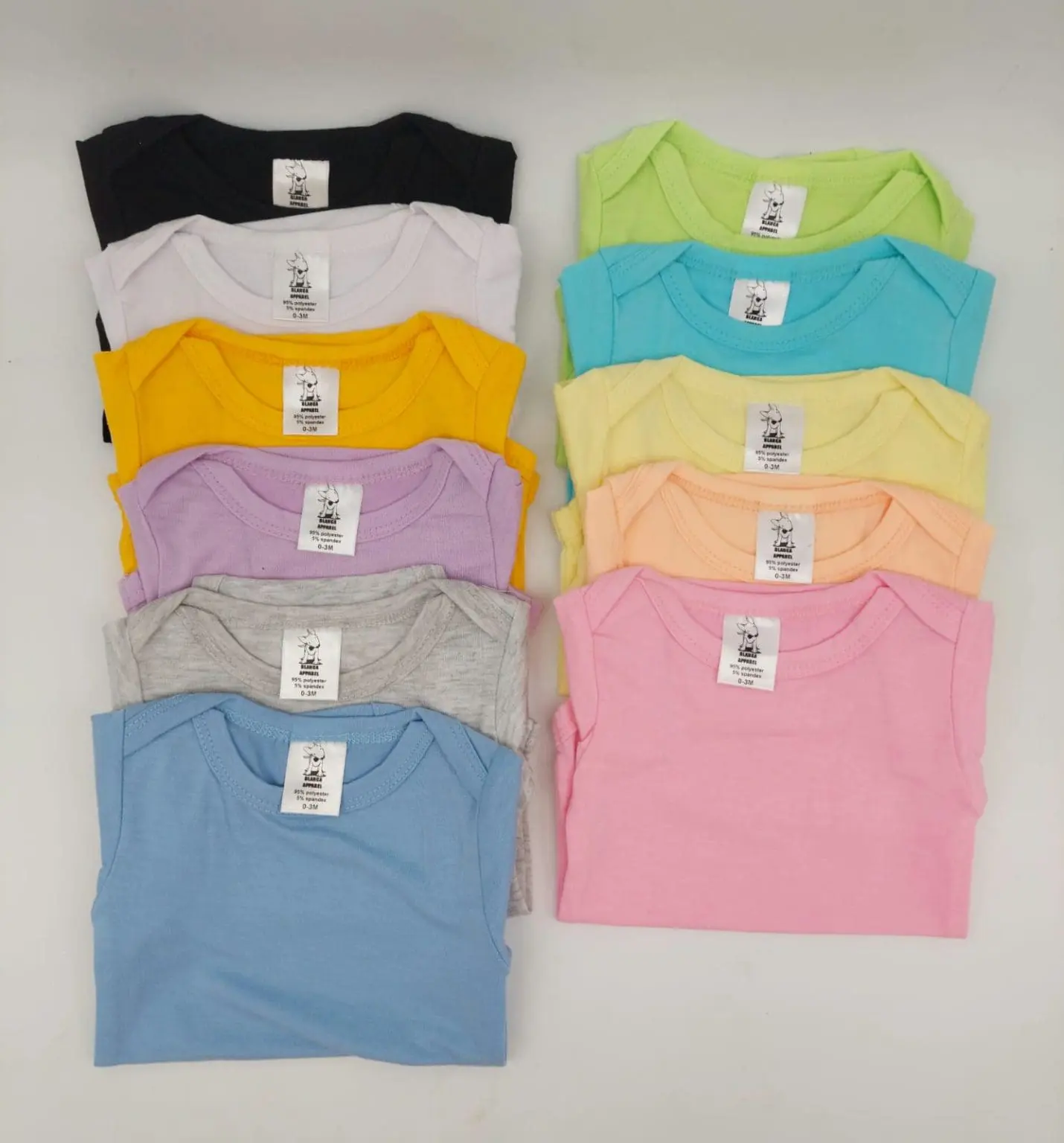 Babygrow7 Sublimation Blanks : Short Sleeved Babygrow/Body Vest