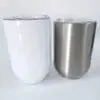 12oz straight gin white silver Sublimation Blanks : 12oz STRAIGHT (Gin) Wine Tumbler (White & Silver)