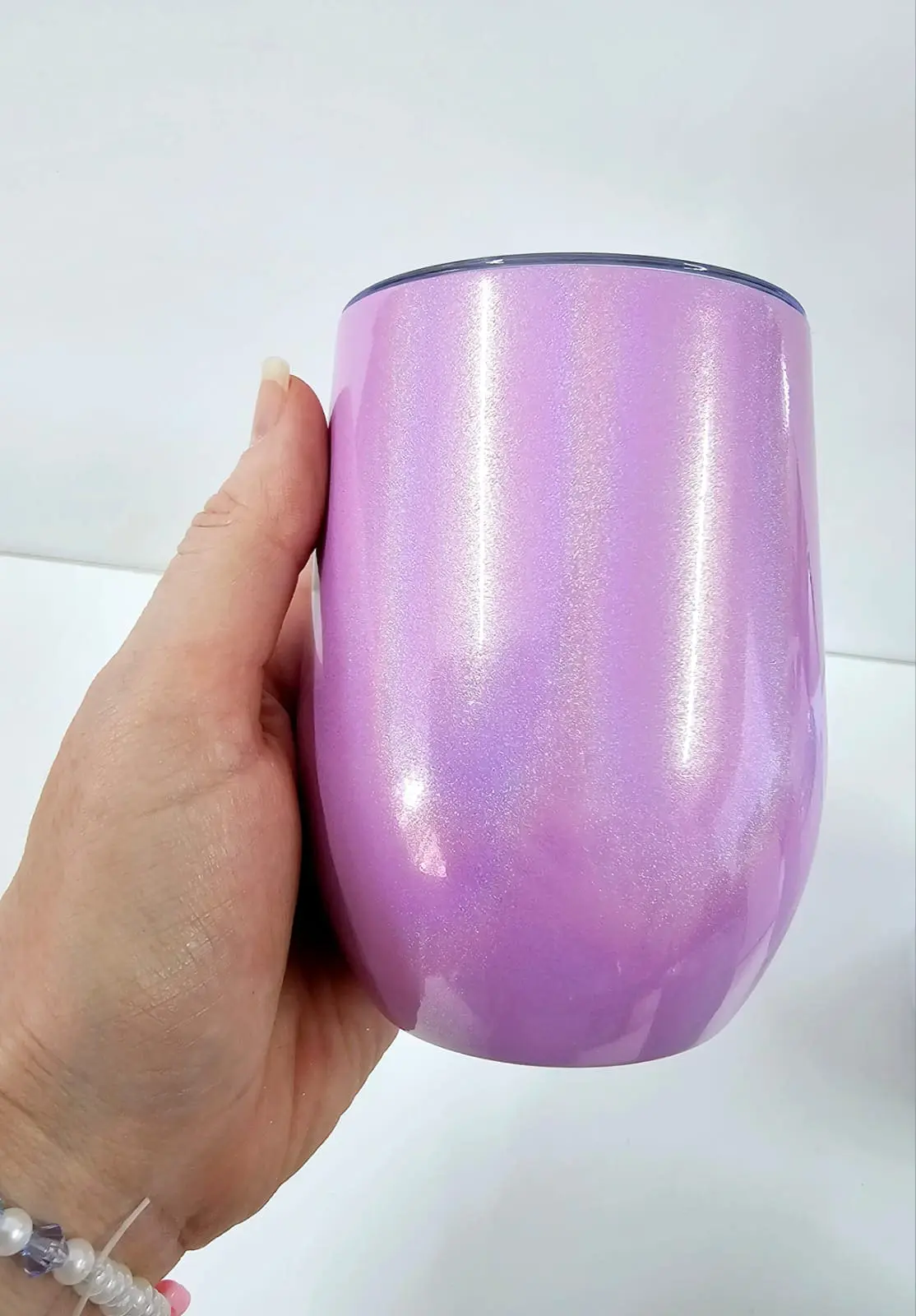 12oz Shimmer Wine pink Sublimation Blanks : 12oz Wine Shimmer Tumblers