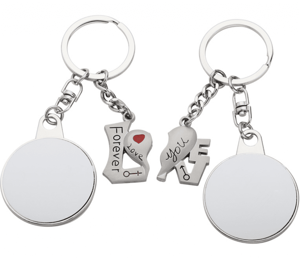 LoveKeyChain_Circle3 Sublimation Blanks : Double Magnet Keyring Set