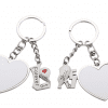 LoveKeyChain_Heart2 Sublimation Blanks : Double Magnet Keyring Set