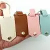 Sublimation Blanks : Soft PU Leather Keyring with metal insert