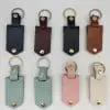 Sublimation Blanks : Soft PU Leather Keyring with metal insert