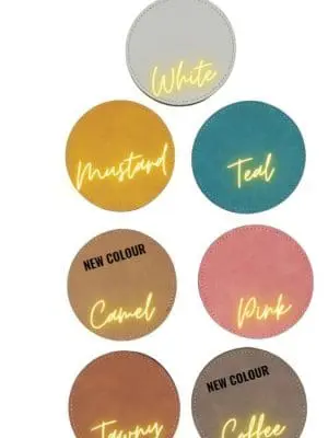 Sublimation Blanks : PU Leather Coasters