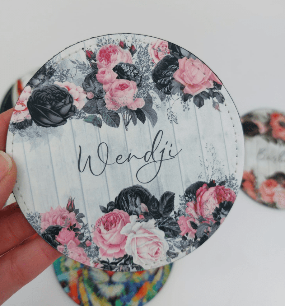 Sublimation Blanks : PU Leather Coasters
