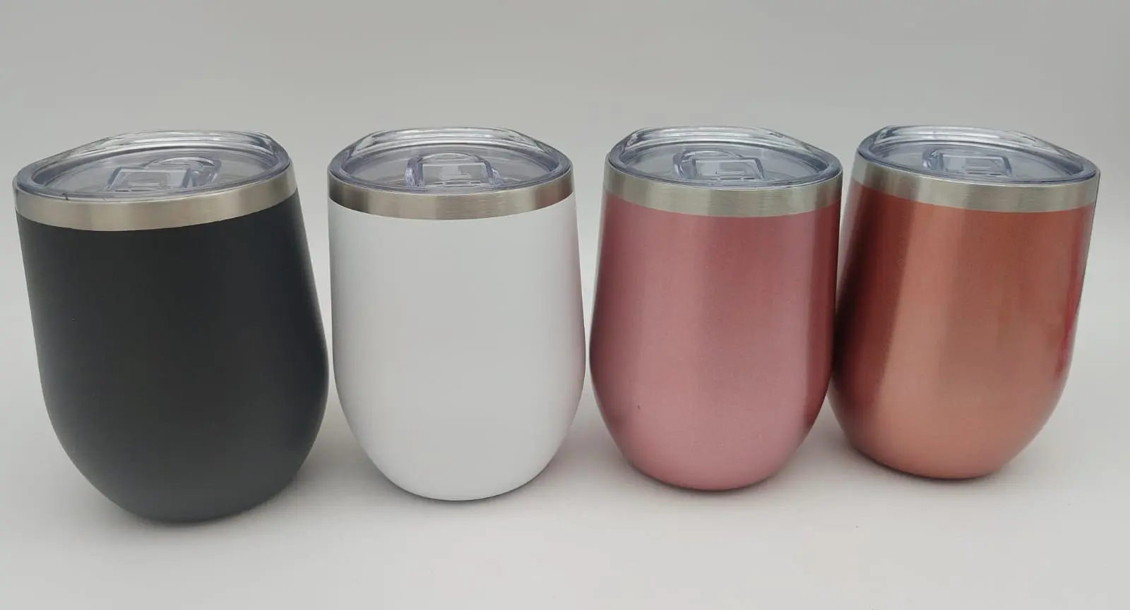Engraving/Vinyl Blanks : 12oz Silver Rimmed Powder Coated Tumblers