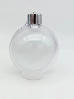Christmas Blanks : 9cm Clear Bauble Metal Insert
