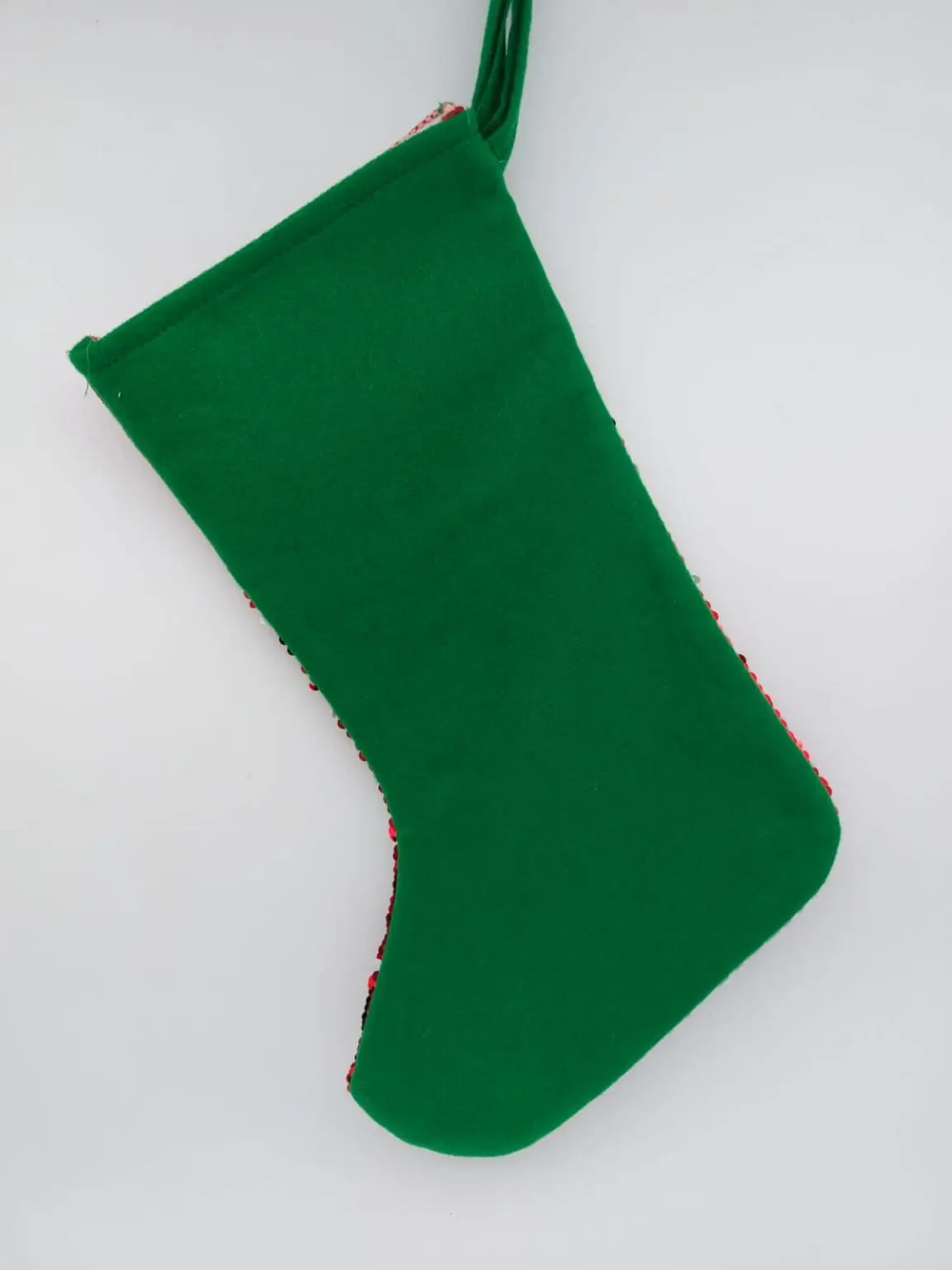 Christmas Blanks : Boot Sequins/Plaid Top Stockings