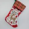 Christmas Blanks : Boot Sequins/Plaid Top Stockings