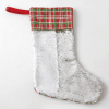 Christmas Blanks : Boot Sequins/Plaid Top Stockings