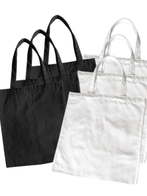 Sublimation Blanks : Canvas Tote Bag (Black & White)