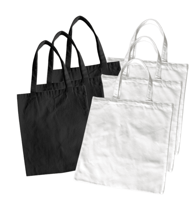totebagblackwhite Sublimation Blanks : Canvas Tote Bag (Black & White)
