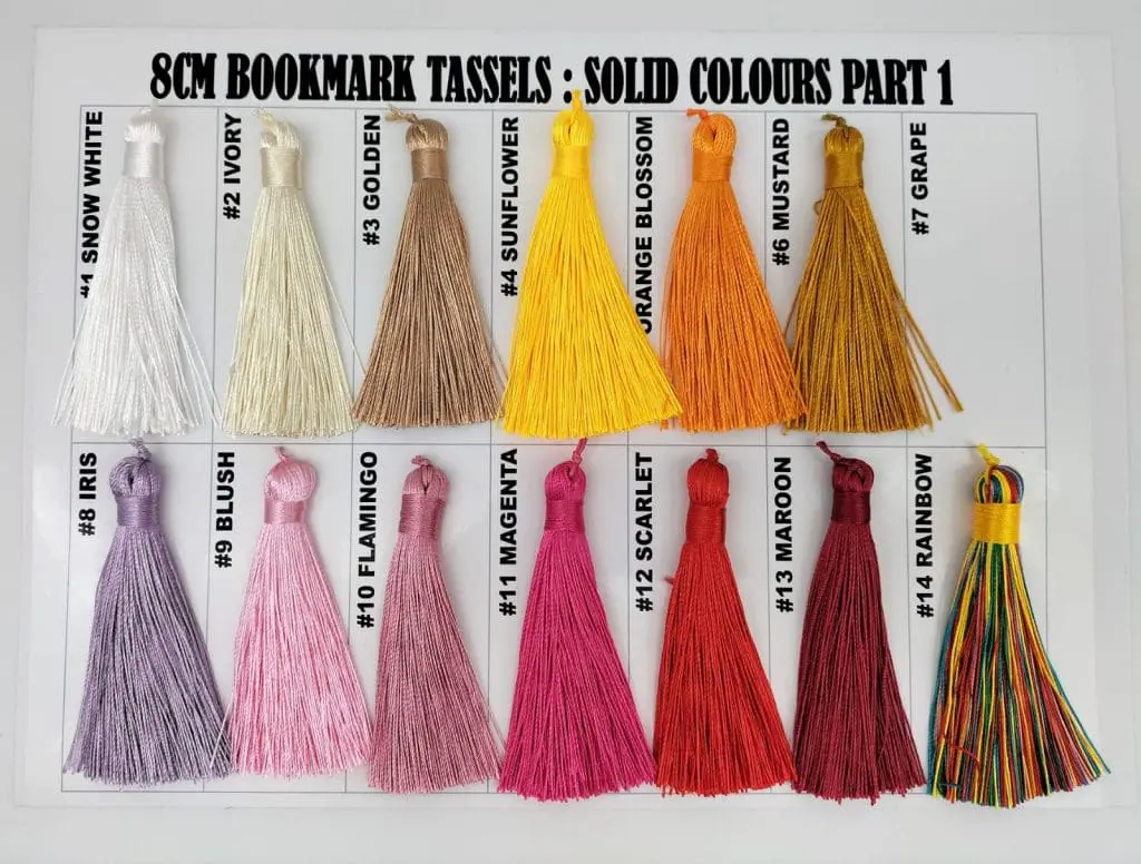 8cmBookmarkTasselsSolidColourpart1 Sublimation Blanks : Solid Colour Bookmark Tassels