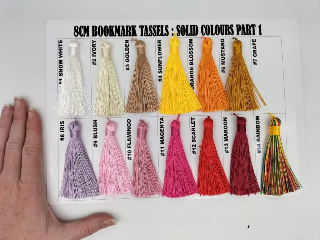 8cmBookmarkTasselsSolidColourpartHand Sublimation Blanks : Solid Colour Bookmark Tassels