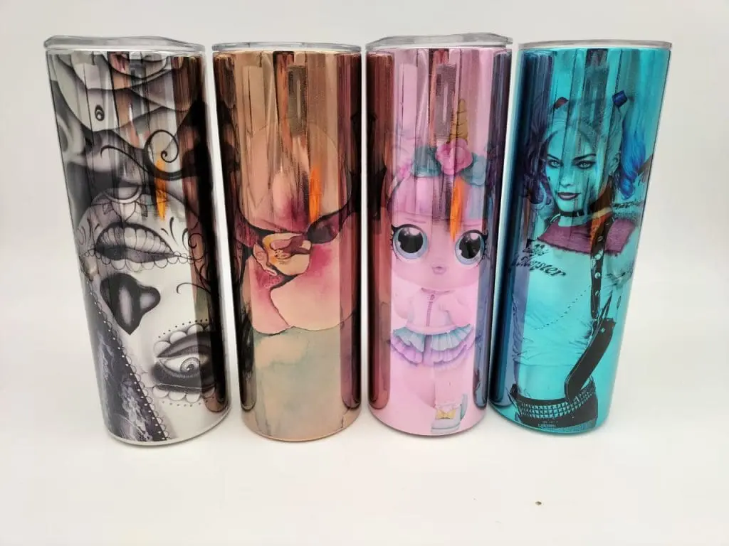 GlitterMirrorPrints Sublimation Blanks : 20oz Glitter Mirror Tumblers
