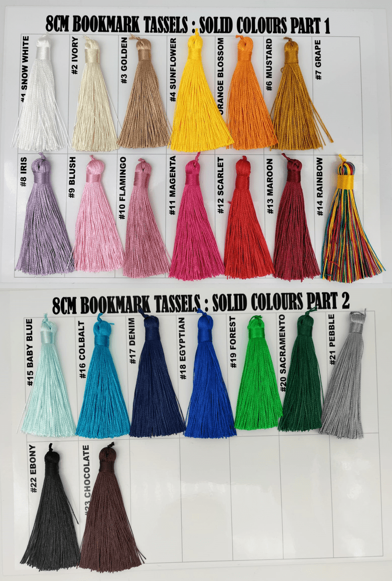SolidColoursBookMark Sublimation Blanks : Solid Colour Bookmark Tassels