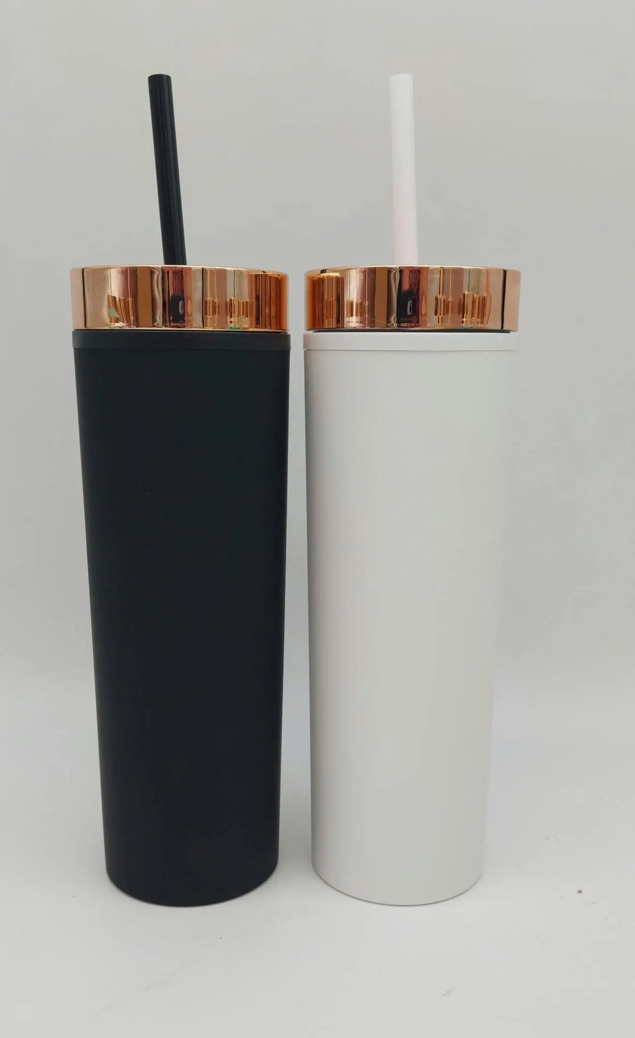 20220105_122832 Acrylic Tumblers : 16oz Matte Pastel Acrylic Rose Gold Lids Skinny Tumblers