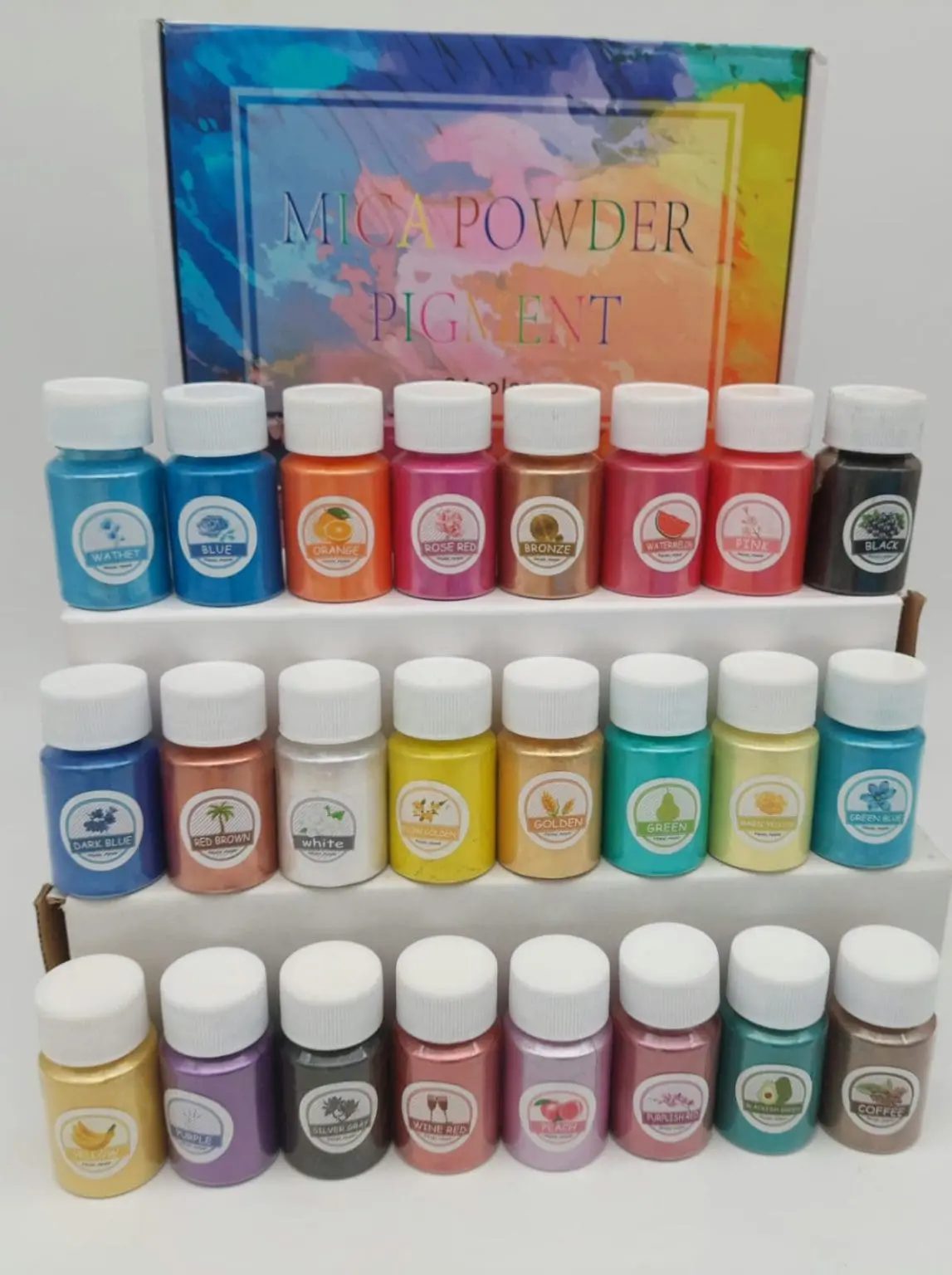 MicaPowder3 Resin Supplies : 24 Piece Mica Powder Set