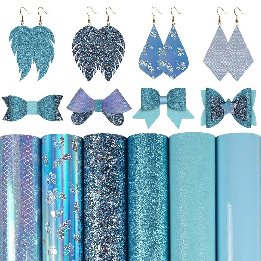 Faux Leather : 6 Piece Sky Blue Surprise Series (FL21)