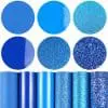 6pc Blue Series4 Faux Leather : 6 Piece Blue Series Mix (FL9)