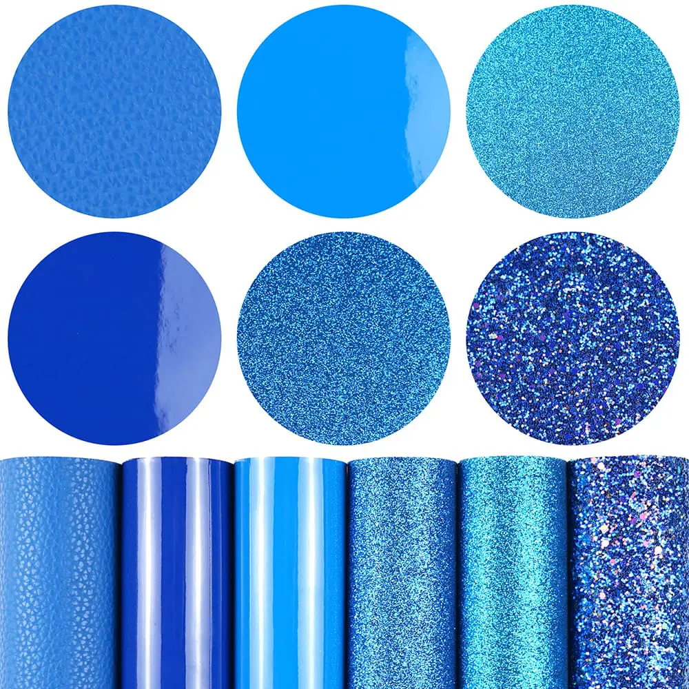 6pc Blue Series4 Faux Leather : 6 Piece Blue Series Mix (FL9)