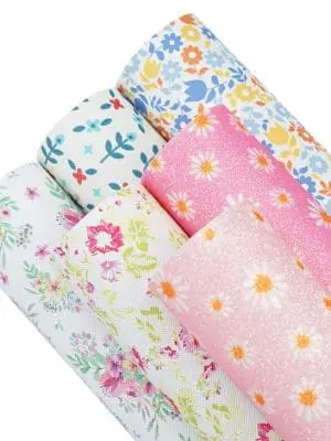 Faux Leather : 6 Piece Mixed Floral Series (FL13)