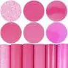 Faux Leather : 6 Piece Hot Pink Mix Series (FL12)