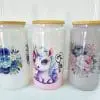 16ozGlassShimmers Print Sublimation Blanks : 16oz Shimmer Libbely/Cola Can Glasses with Bamboo Lids