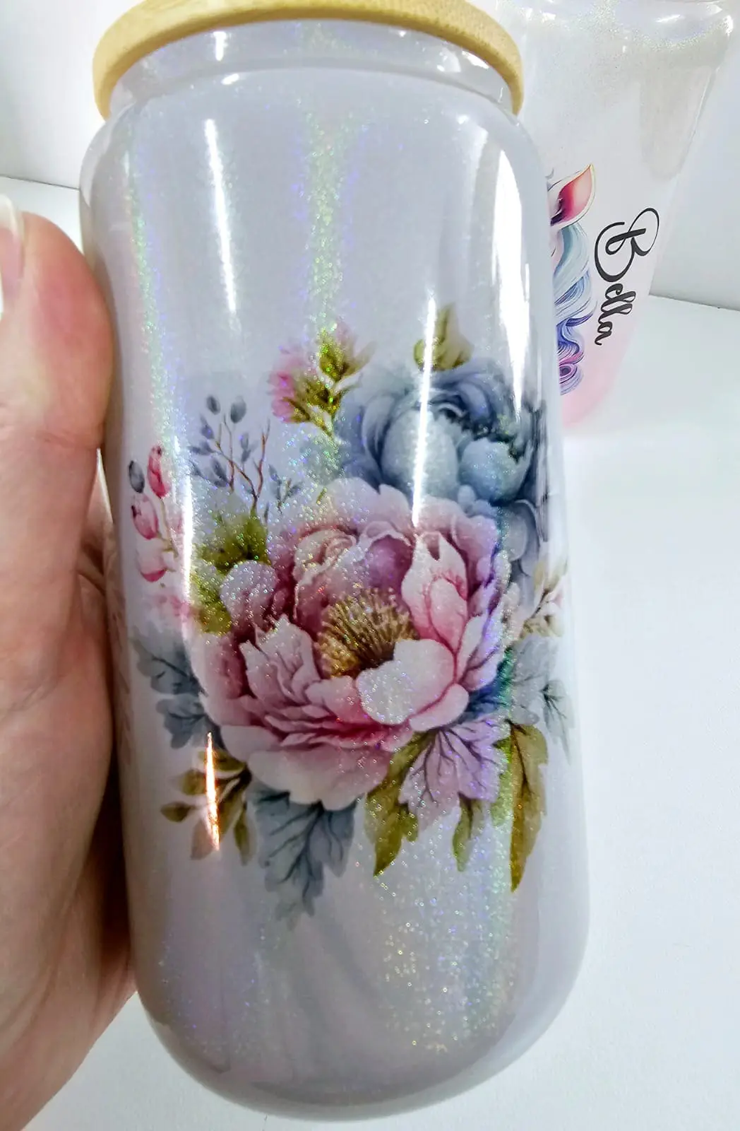 16ozGlassShimmers Print2 Sublimation Blanks : 16oz Shimmer Libbely/Cola Can Glasses with Bamboo Lids