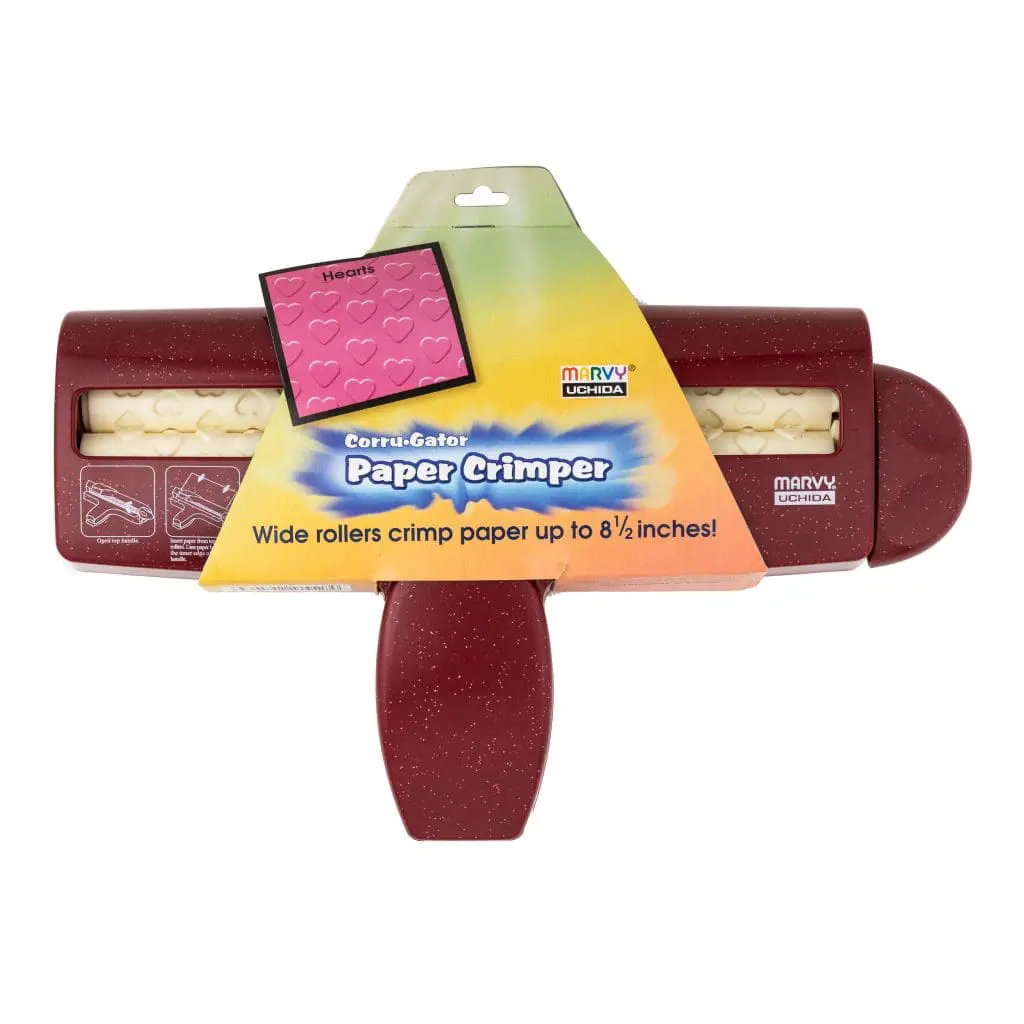 Crimper Hearts2 Arts & Crafts : Large Marvy Uchida Paper Crimper (5 Patterns, Straight, Heart, Wave, Diamond & Bubble)