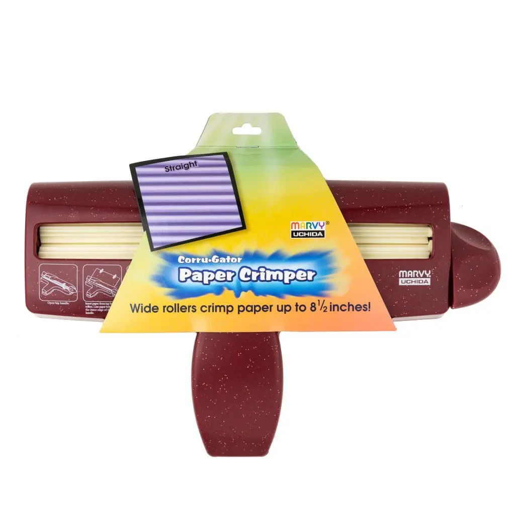 Crimper Straight Arts & Crafts : Large Marvy Uchida Paper Crimper (5 Patterns, Straight, Heart, Wave, Diamond & Bubble)