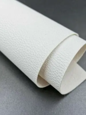 Faux Leather : 1 Piece White Litchi