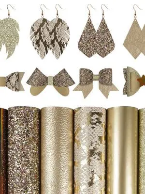 Faux Leather : 6 Piece Gold Snake Skin Deluxe (FL43)