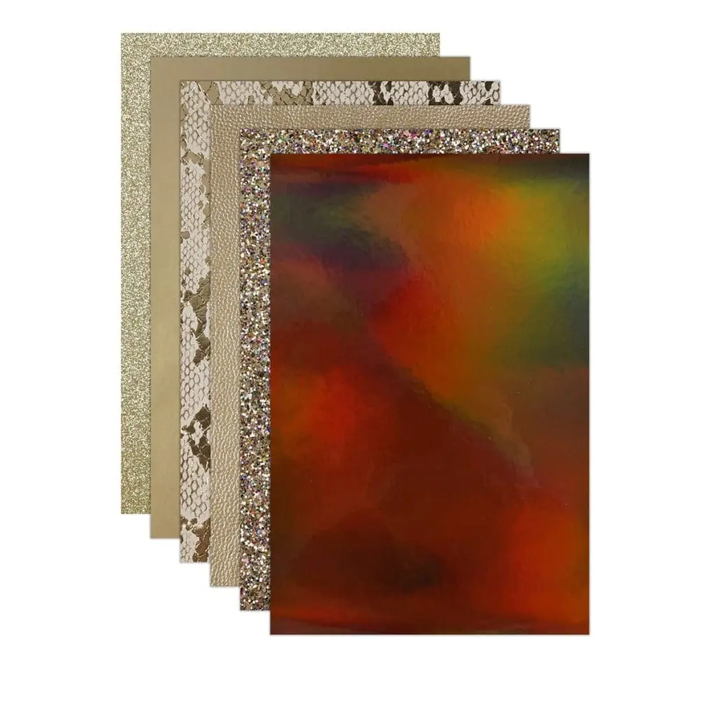 FL43_c Faux Leather : 6 Piece Gold Snake Skin Deluxe (FL43)