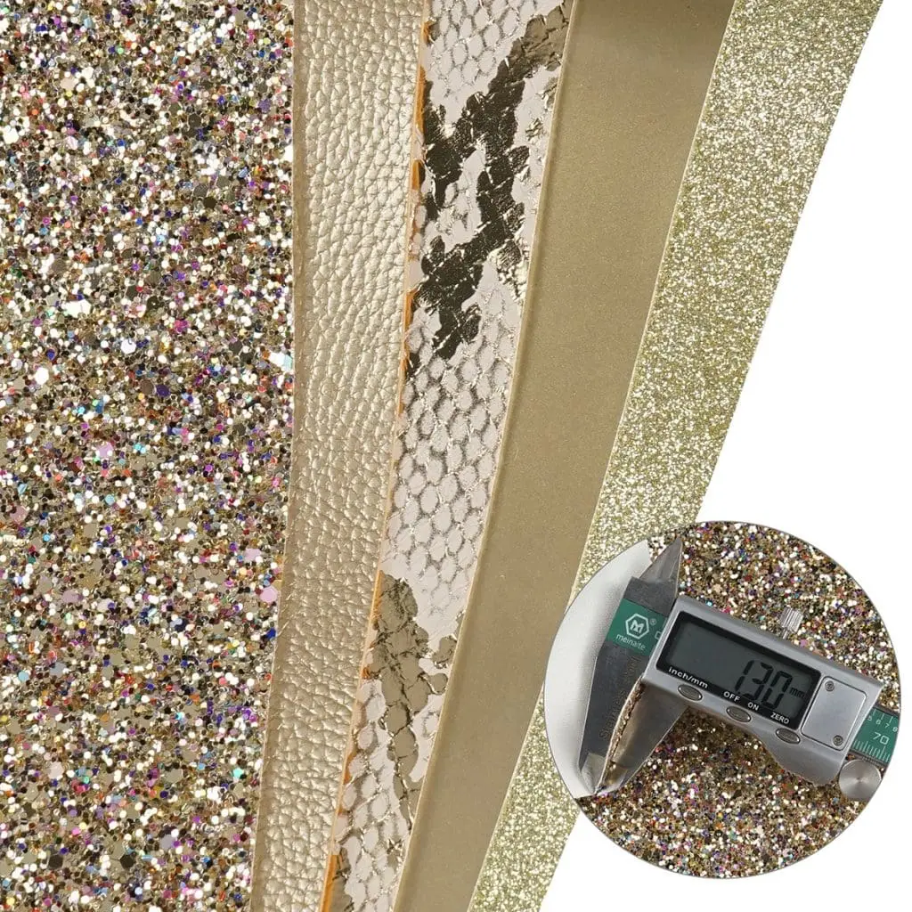 FL43_e Faux Leather : 6 Piece Gold Snake Skin Deluxe (FL43)