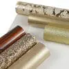 FL43_g Faux Leather : 6 Piece Gold Snake Skin Deluxe (FL43)