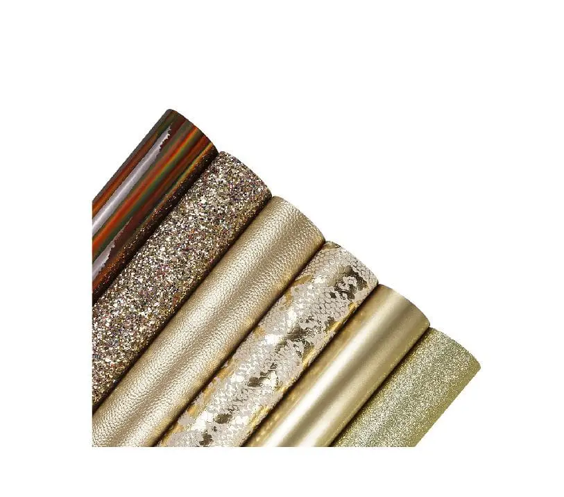 FL43_h Faux Leather : 6 Piece Gold Snake Skin Deluxe (FL43)