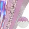FL44_e Faux Leather : 7 Piece Pink Holographic Glitter Flamingo & Butterfly Mix (FL44)