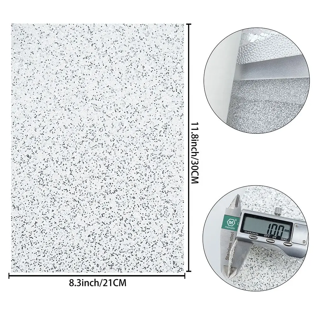 Faux Leather : 6 Piece Silver Mirror Pearl Snakeskin (FL45)