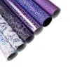 Faux Leather : 6 Piece Purple Butterfly & Leopard Mix (FL48)