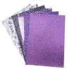 Faux Leather : 6 Piece Purple Butterfly & Leopard Mix (FL48)