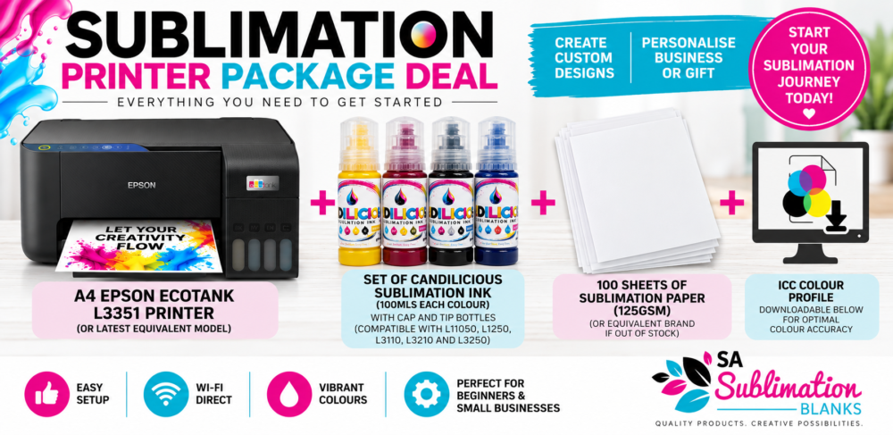 Sublimation Printer Package Deal : A4 Epson EcoTank L3351 Colour WiFi 3-in-1 Printer