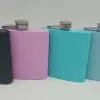 6oz Colourful Powder Coated Hip Flask