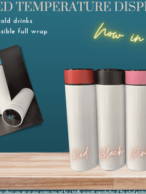 LED Tumblers Sublimation Tumblers : 17oz (500ml) LED Temperature Display Smart Touch Straight Tumbler