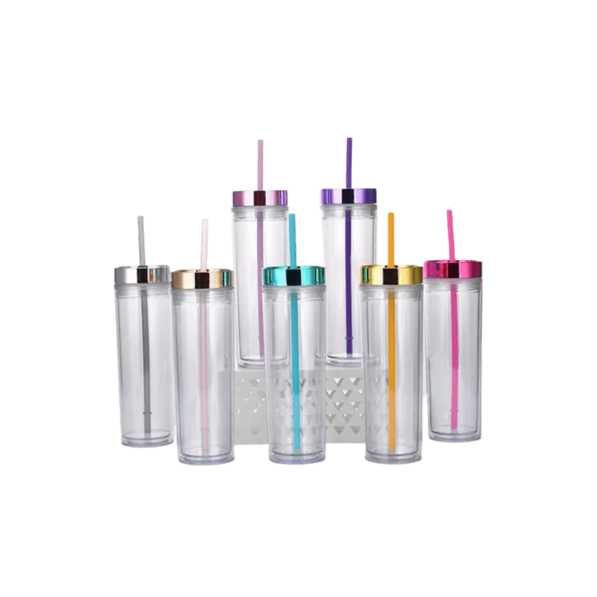 Acrylic Tumblers : 16oz Acrylic Tumblers with Coloured Lids