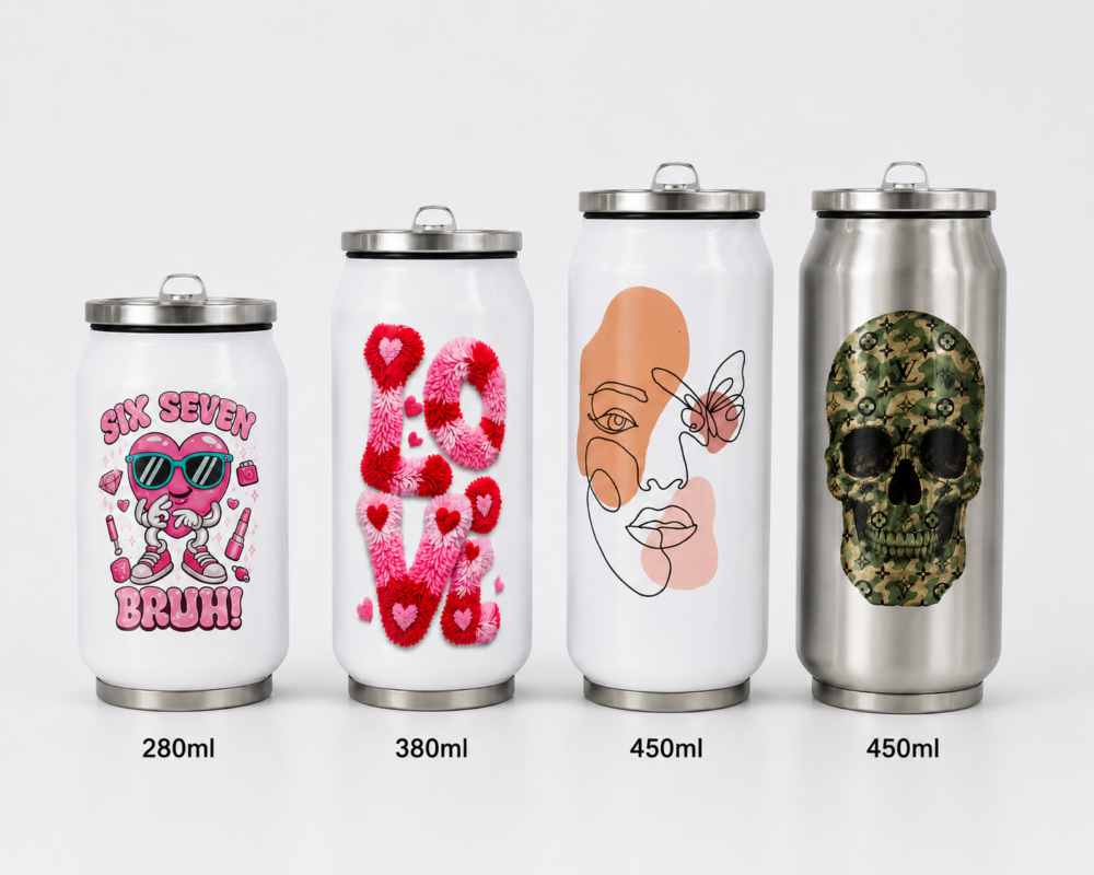 ColaCan6 Sublimation Blanks : Cola Can Tumbler (280ml, 380ml & 450ml)