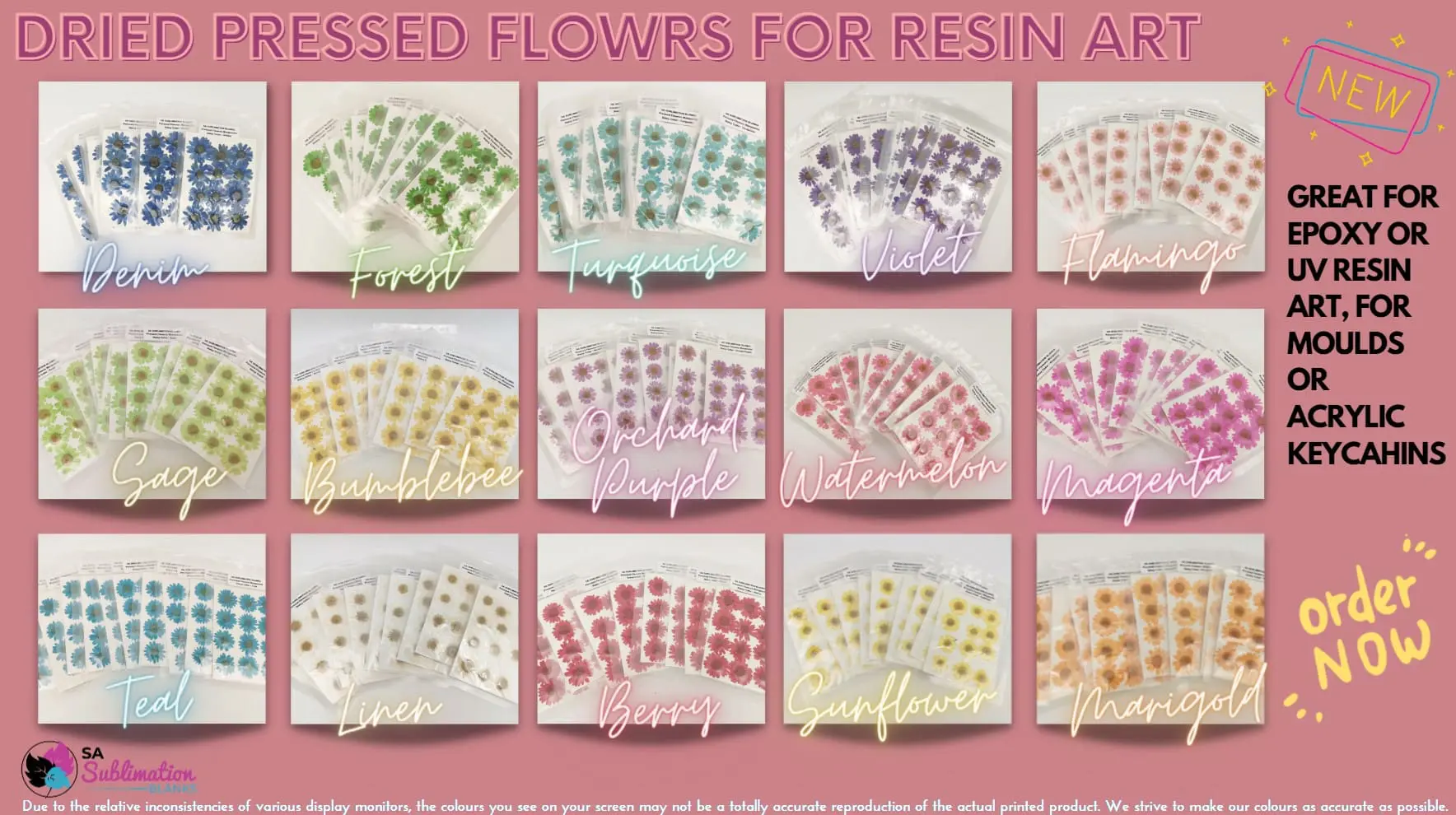 DriedFlowersPallet Resin Supplies : Dried Flower Pressed Flower