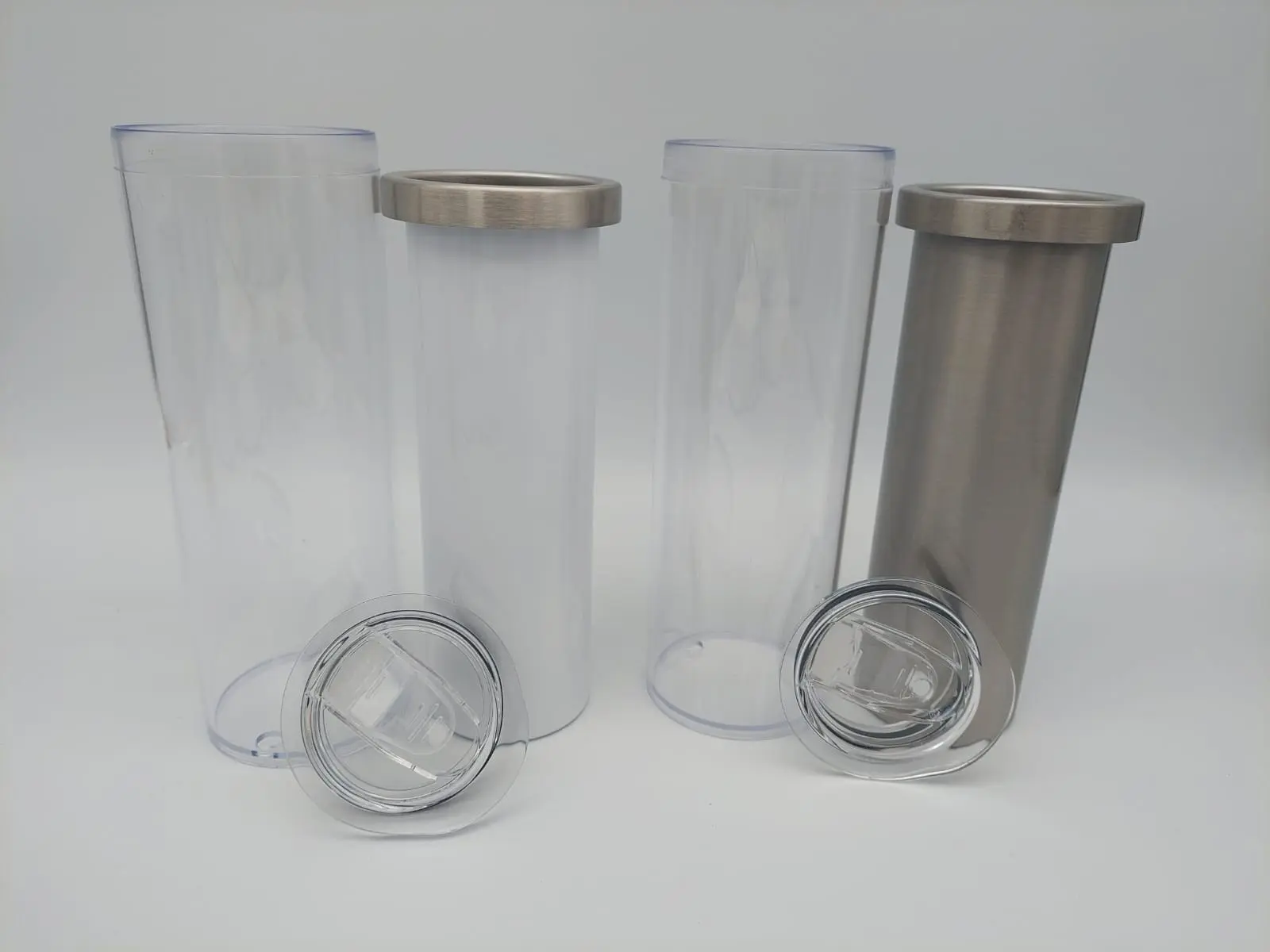 Sublimation Blanks : 20oz Steel Straight Sublimation Storyboard Snowglobe Tumbler with pre-drilled hole